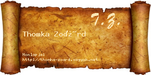 Thomka Zoárd névjegykártya